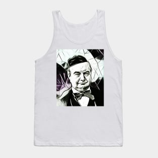 Charles Augustin Sainte-Beuve Black and White Portrait | Charles Augustin Sainte-Beuve Artwork 3 Tank Top